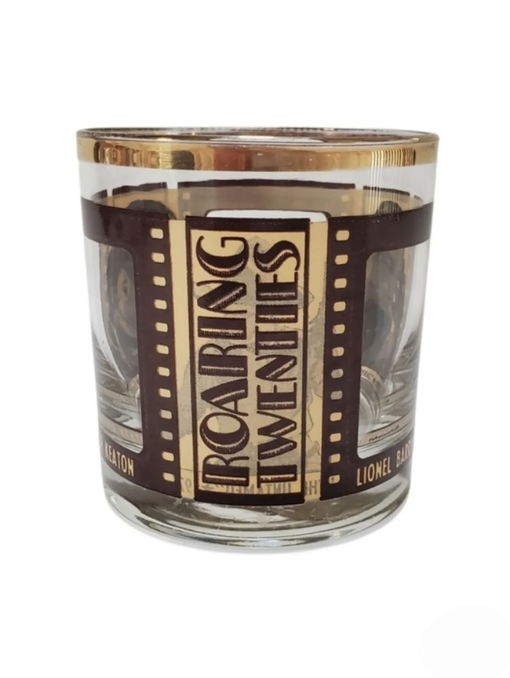 HouzeArt Roaring Twenties Cinema Movie Film Star Highball Glass Vintage 70s